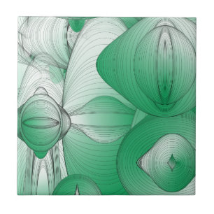 Green Art Deco Oval Fliese