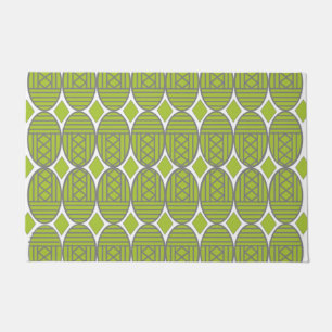 Green Art Deco Ovals Fußmatte