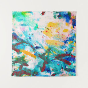 Green Artistic Canva. Lila Coole Illustration. Ode Wandteppich