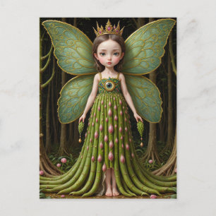 Green Asparagus Fairy Postkarte