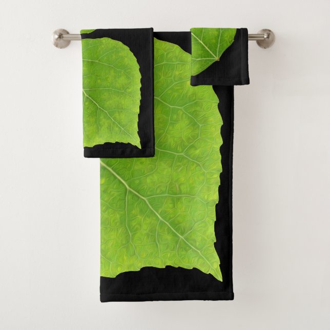 Green Aspen Leaf #11 Badhandtuch Set (Insitu)
