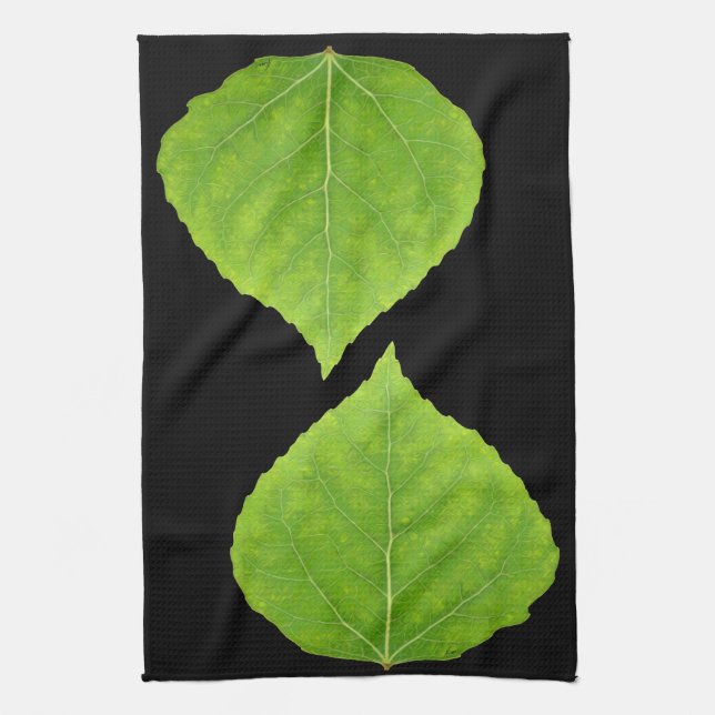 Green Aspen Leaf #11 Geschirrtuch (Vertikal)