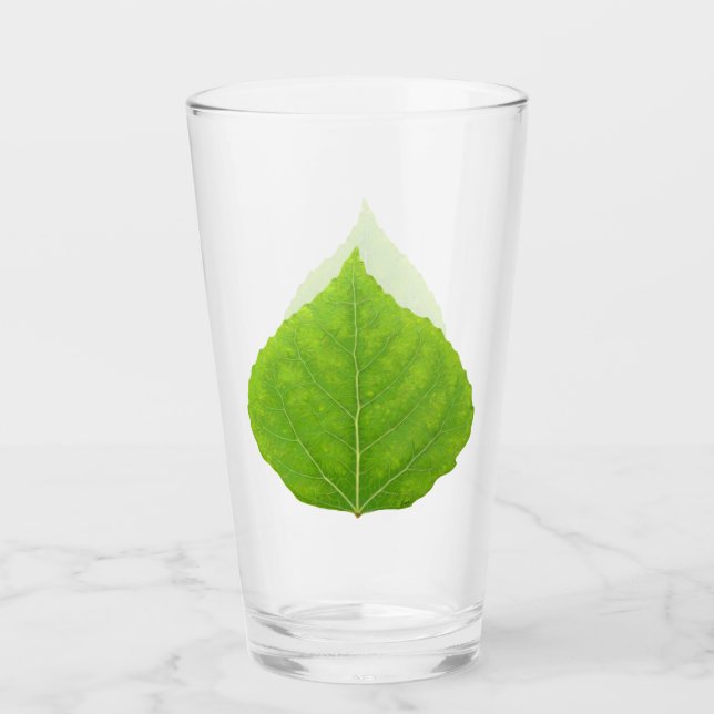 Green Aspen Leaf #11 Glas (Vorderseite)