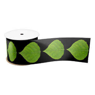 Green Aspen Leaf #11 Satinband
