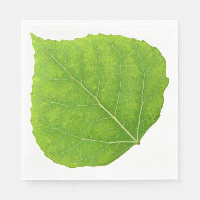 Green Aspen Leaf #11 Serviette (Vorderseite)