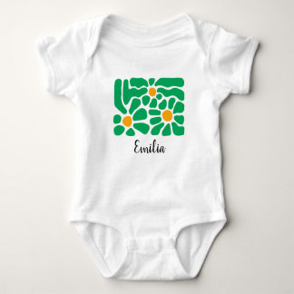 Green Ästhetische Blume Baby Jersey Bodysuit Baby Strampler