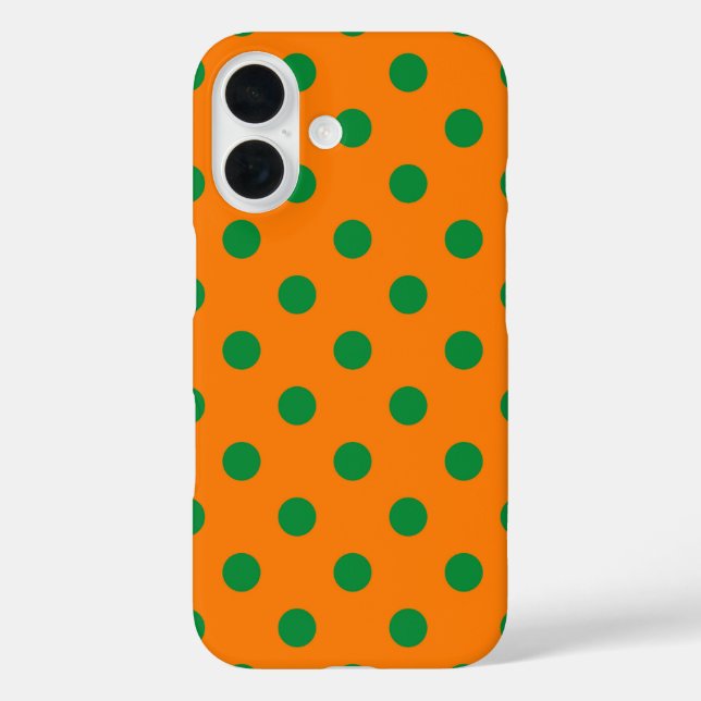 Green auf Orange Polka Dots Design Case-Mate iPhone Hülle (Rückseite)