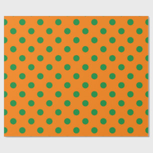 Green auf Orange Polka Dots Design Geschenkpapier