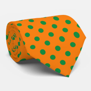 Green auf Orange Polka Dots Design Krawatte