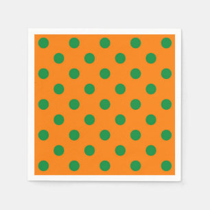 Green auf Orange Polka Dots Design Serviette