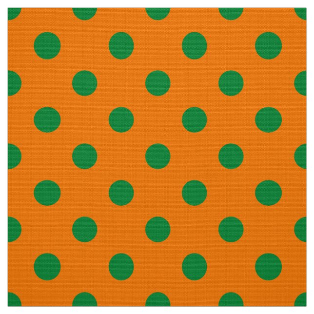 Green auf Orange Polka Dots Design Stoff (Muster)