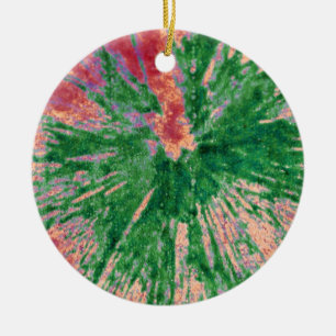Green auf Rot und Orange Paintball Keramikornament