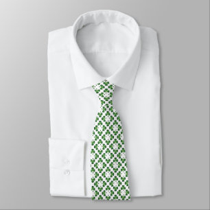 Green auf White Lucky Kleeblatt Closed Design Krawatte