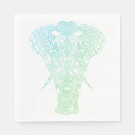 Green Aura Elephant Napkin Serviette