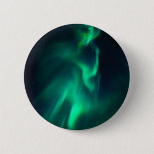 Green Aurora Northern Lights Button