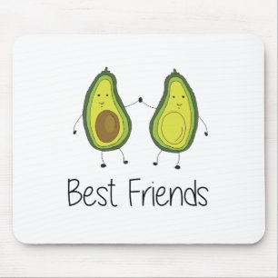 Green Avocado Cartoon Freundschaft Image Friendshi Mousepad