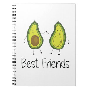 Green Avocado Cartoon Freundschaft Image Friendshi Notizblock