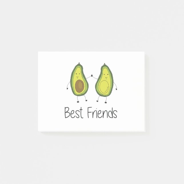Green Avocado Cartoon Freundschaft Image Friendshi Post-it Klebezettel (Vorderseite)