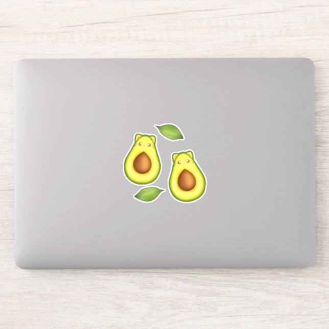 Green Avocado Cat Aufkleber (Computer)