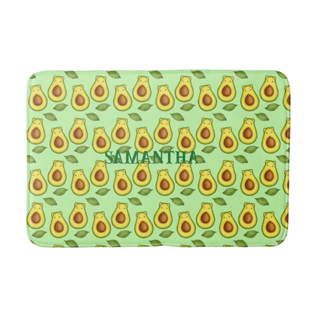 Green Avocado Cat Badematte (Vorderseite)