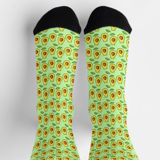 Green Avocado Cat Socken (Oben)