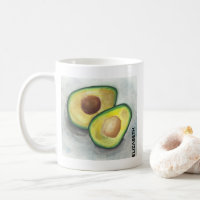 Green Avocado Cut in Halbfarbe