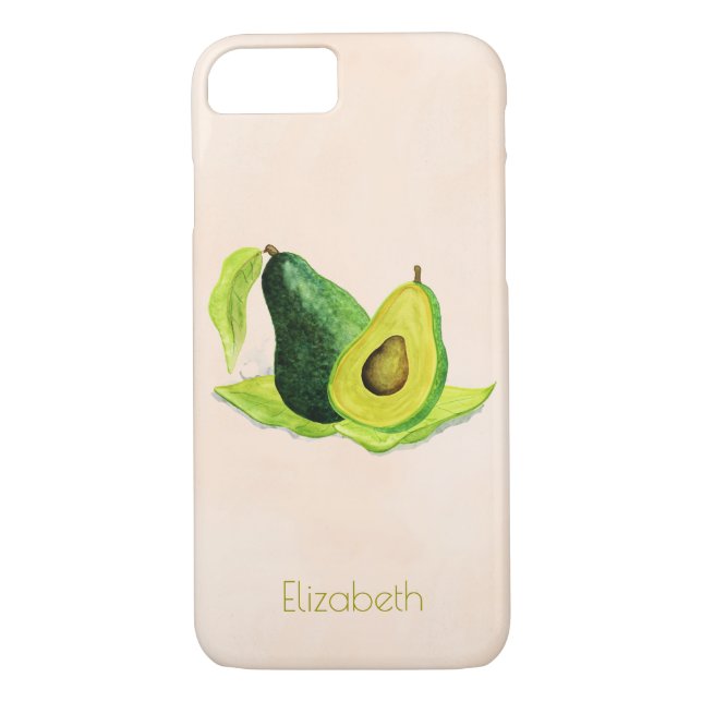 Green Avocado Still Life Frucht in Wasserfarben Case-Mate iPhone Hülle (Rückseite)