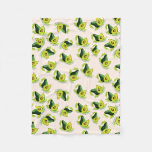 Green Avocados Wasserfarbmuster Fleecedecke