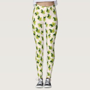 Green Avocados Wasserfarbmuster Leggings