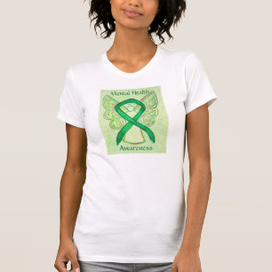 Green Awareness-Ribbon-Engel-Shirt für psychische T-Shirt