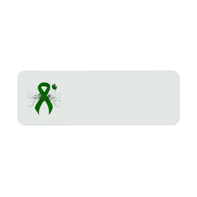 Green Awareness Ribbon mit Butterfly (Vorne)