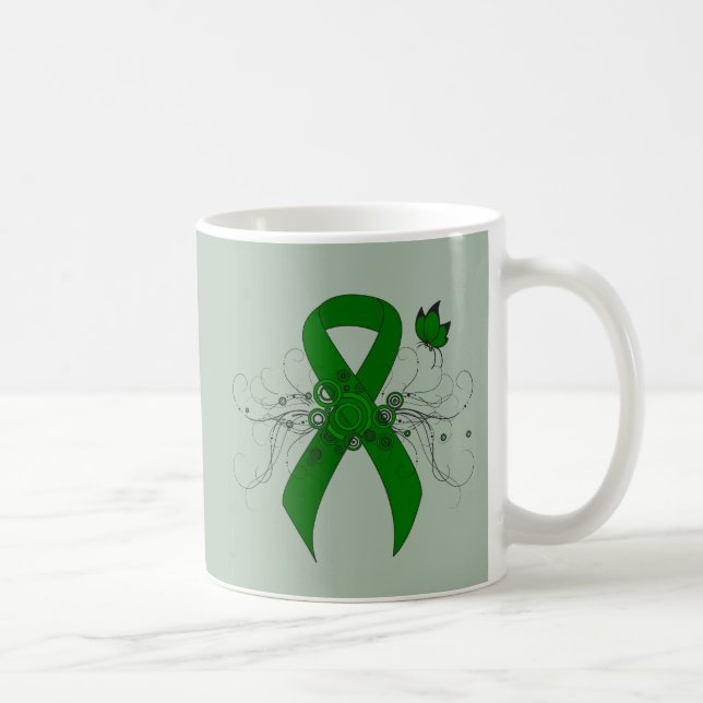 Green Awareness Ribbon mit Butterfly Tasse (Rechts)