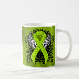 Green Awareness Ribbon mit Flügeln Tasse