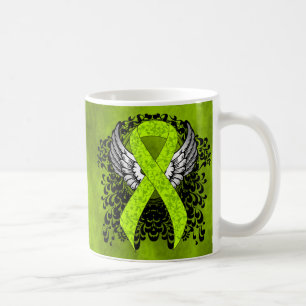 Green Awareness Ribbon mit Flügeln Tasse