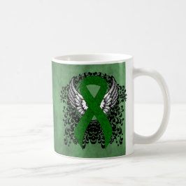 Green Awareness Ribbon mit Flügeln Tasse
