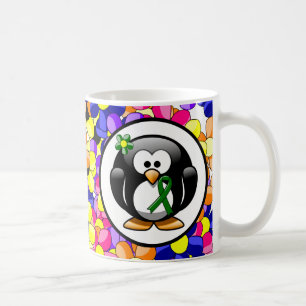 Green Awareness Ribbon Penguin Tasse