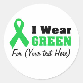 Green Awareness Ribbon Runder Aufkleber