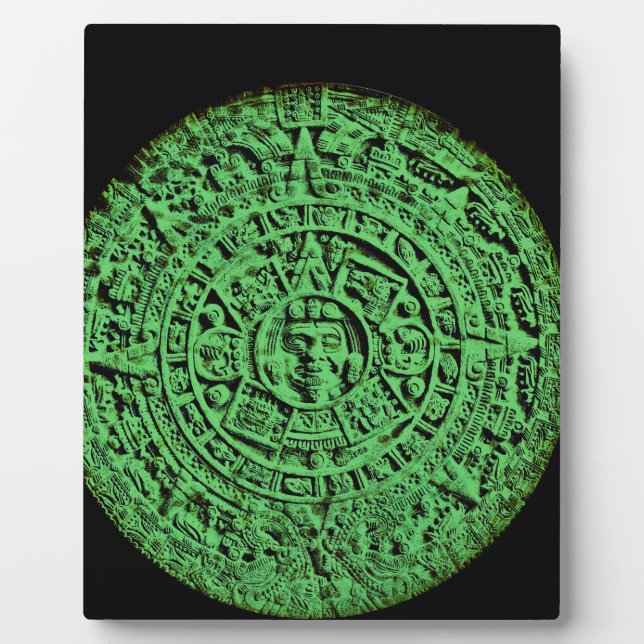 Green Aztec Kalender Fotoplatte (Vorderseite)