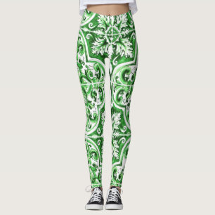 Green Azulejo Dolce Leggings Mittelmeercharme