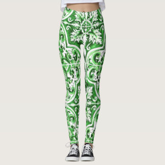 Green Azulejo Dolce Leggings Mittelmeercharme