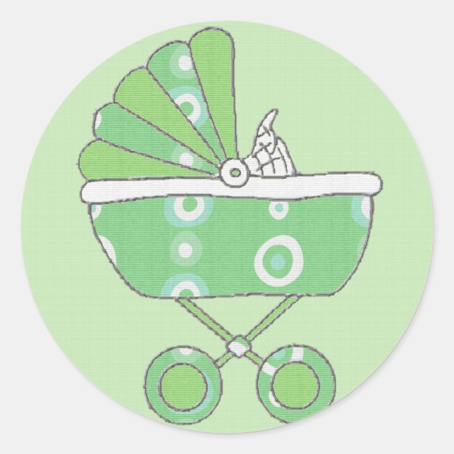 Green Baby Carriage Sticker (Vorderseite)