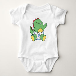Green Baby Dinosaur Hatching from Egg Strampler