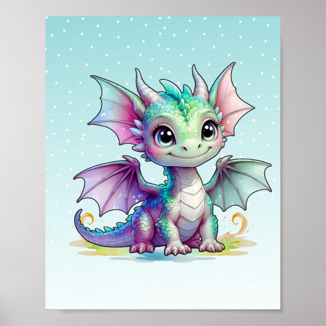 Green Baby Dragon Poster (Vorne)