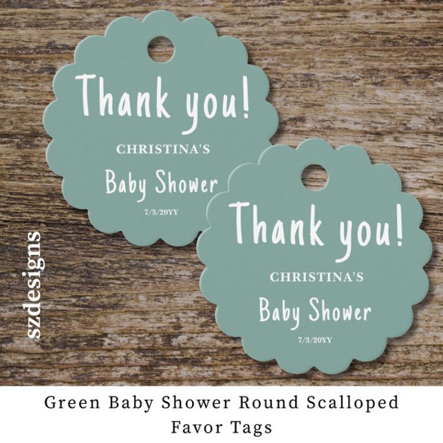 Green Baby Dusche Runde Geschenkanhänger (Von Creator hochgeladen)