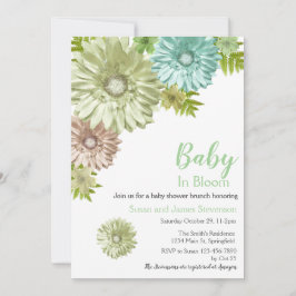Green Baby in Bloom Brunch Dusche Einladung
