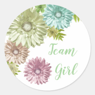 Green Baby in Bloom Brunch Duschteam Girl Runder Aufkleber