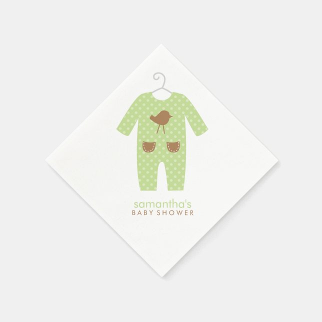 Green Baby Outfit Babydusche Serviette (Ecke)