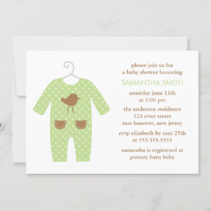 Green Baby Outfit Gender Neutral Baby Dusche Einladung