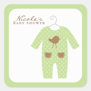 Green Baby Outfit Quadratischer Aufkleber
