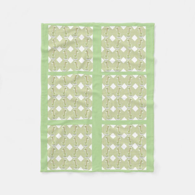 Green Baby Quilt Giraffen Design Fleece Blanket (Vorderseite)